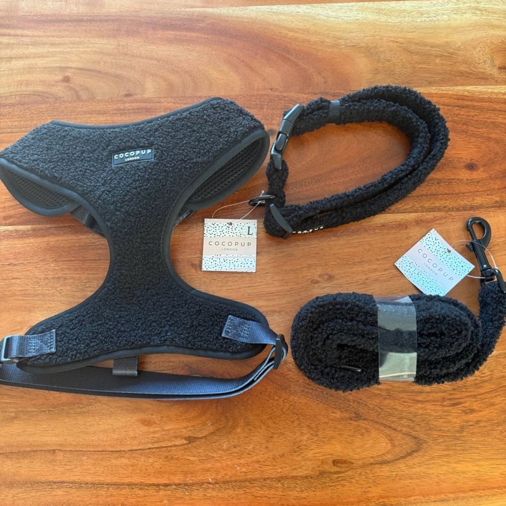 Cocopup Black Dog Harness and Leash Set